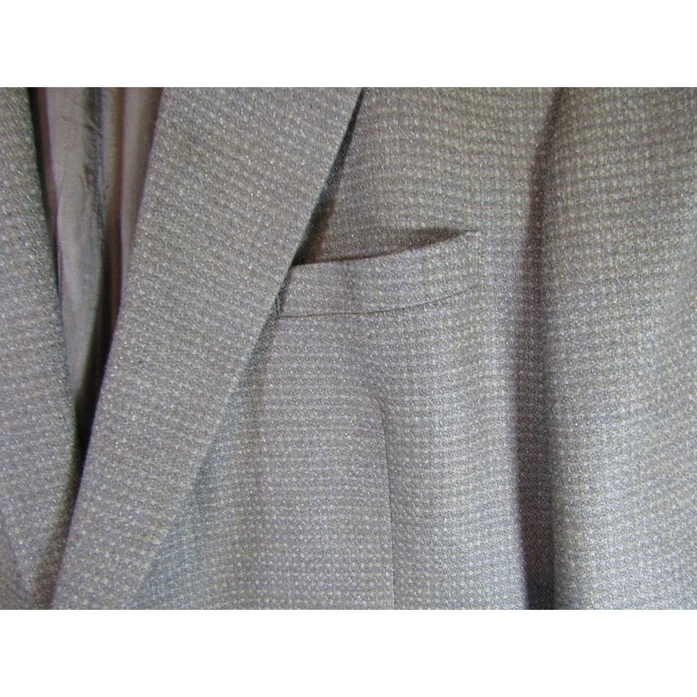 Turnbury‎ Wool Blazer Mens XL Brown Good Vintage Made in USA Micro Check Jacket